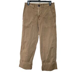 78 & Sunny Pants Women’s 6 Pedal Pusher Cropped Brown Wide Cuff Preppy